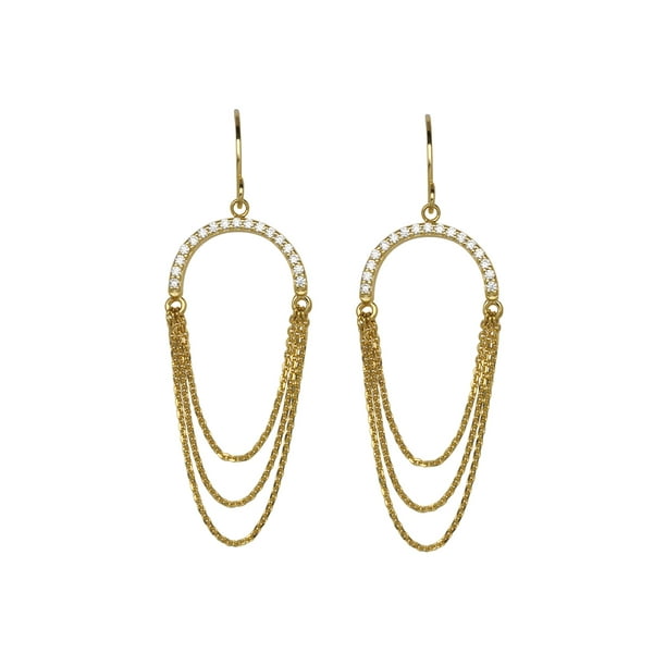 Waterfall Chain Earrings Teardrop Shape 14k Yellow Gold Waterfall Chain Earrings Teardrop Shape 14k Yellow Gold